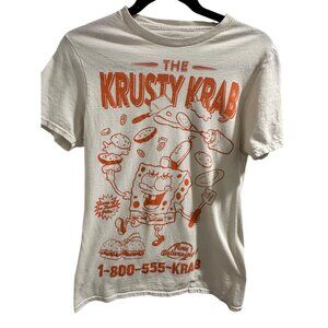 🌸3/$15🌸Off-White Nikelodeon Krusty Krab Tee sz Junior Small